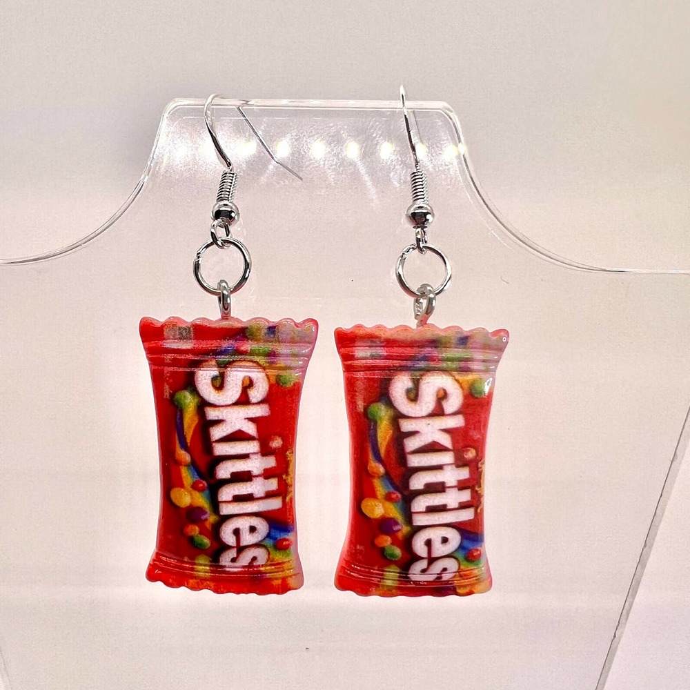 Skittles Earrings - Candy Earrings - Food Earrings - Teacher Earrings